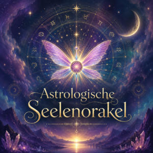 Astrologisches Seelenorakel – mystisches Produkt mit leuchtendem Schmetterling und Sternenhimmel