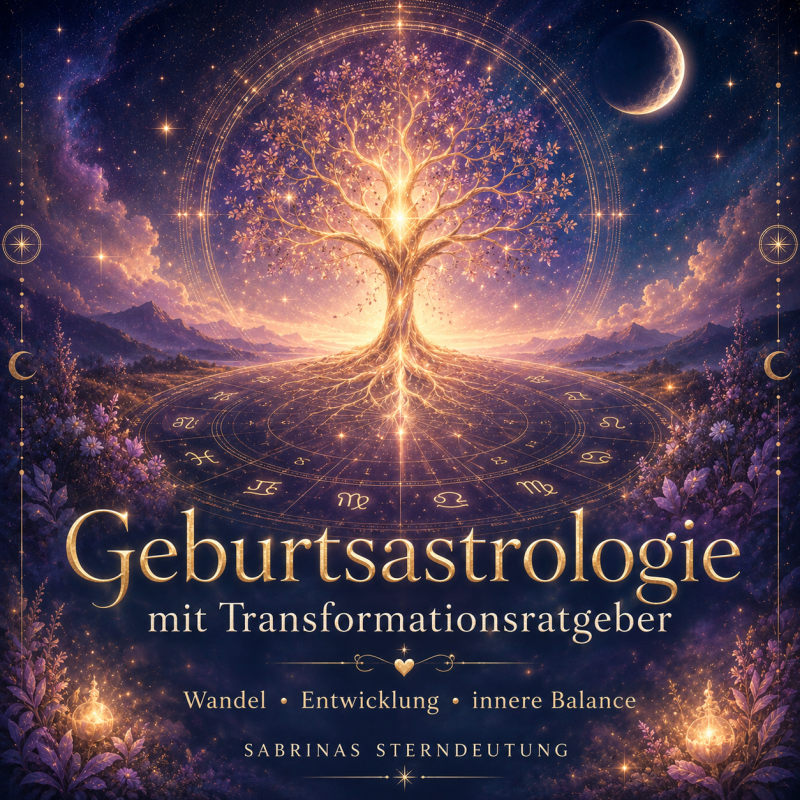 Geburtsastrologie mit Transformationsratgeber – astrologischer Lebensbaum unter dem SSternenhimmel
